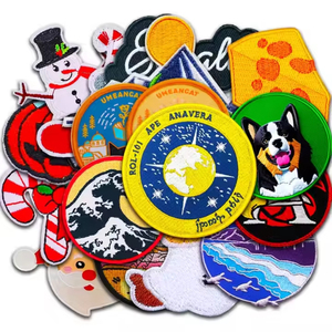 Écussons brodés personnalisés, détachables, avec fixation auto-agrippante, badges logo, thermocollants ou à coudre, vente en gros, accessoires uniformes OEM - Product Image 2