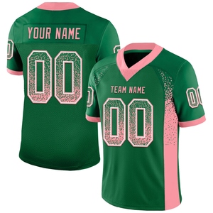 Vente en gros directe OMMIZ INDUSTRY Maillot de football authentique personnalisé en maille bleu poudré rose-blanc - Product Image 3