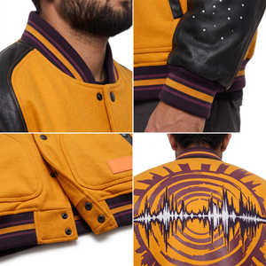 Custom Wool Blend Varsity <b>Jacket</b> with PU Sleeves Zippered Streetwear for <b>Men</b> Women College Style XS-<b>3XL</b> Size Range Private Label - Product Image 4