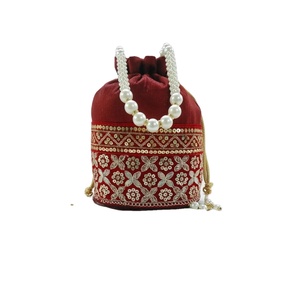 Hot Selling Women's Fashion Mini <b>Bag</b> with Elegant Lace Decoration Raw Silk Material Traditional Design Wedding Party Gift - Product Image 1
