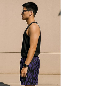 Pantalones Cortos de Verano para Hombre, Transpirables, con Diseño de Llamas, Cierre con Cordón, de Tela de Lana Peinada, para Gimnasio, Correr, de Secado Rápido - Product Image 3