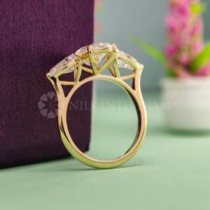 New Design Marquise & Pear Cut <b>Fine</b> Diamond Jewelry Lab Created Diamond <b>Ring</b> in Yellow Gold for Women's from India Supplier - Product Image 6