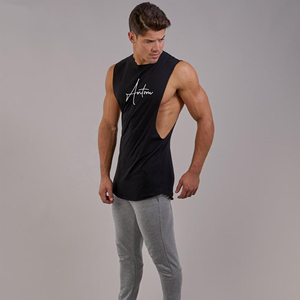<b>Mens</b> Black White Tight <b>Singlet</b> Sports Fitness Yoga Bodybuilding Vest Rayon Spandex Running Rib Tank Tops - Product Image 4