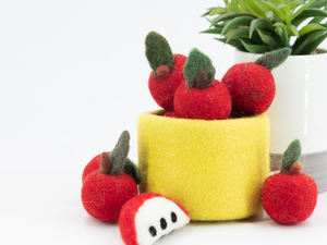 Rodajas de Manzana de Fieltro de Lana de 6 cm, Hechas a Mano, Juguete de Fruta de Fieltro, Suministro para Manualidades, Juguete Educativo, Venta al por Mayor - Product Image 5