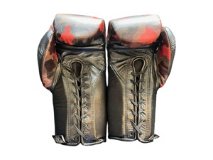 Guantes de Boxeo No Boxing No Life, Guantes de Boxeo de Competición con Cordones, Camuflaje Oscuro, Antideslizantes, con Relleno en los Dedos, Personalizados para Boxeo y MMA - Product Image 3