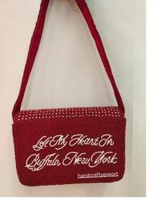 Handcrafted High Quality Red Beaded Lightweight <b>Shoulder</b> Bag with White Polka Dots Fashion Women's Messenger Handbag - Product Image 2