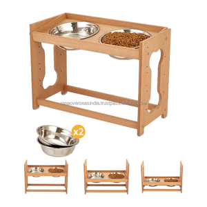 ชามสเตนเลสสำหรับสัตว์เลี้ยงที่สง่างามพร้อมขาตั้งไม้มีให้เลือกหลายแบบในราคาที่เหมาะสม - Product Image 4