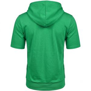 Sweat-shirts à capuche à manches courtes d'été OEM ODM en coton premium, personnalisables avec marque privée, production de vêtements en gros, décontractés - Product Image 2