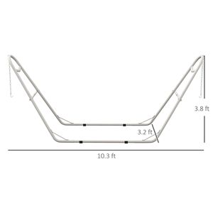 Supporto per Amaca Portatile Regolabile in Acciaio da 3,15 m, Resistente alle Intemperie, Bianco, Capacità 250 kg, con Borsa per il Trasporto, per Uso Esterno e Alberghiero - Product Image 3