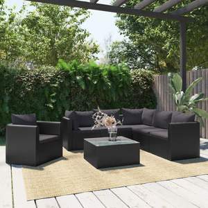 Sofá de Jardín Negro para Exteriores - Product Image 1
