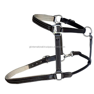 Triple couture blanc cuir rembourré cheval licou robuste double épais anglais cuir cheval course licou matériel en laiton - Product Image 1