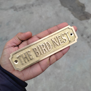 Plaque de porte en laiton personnalisée faite à la main, plaque de porte personnalisée, plaque de porte en laiton massif gravée sur mesure, style vintage - Product Image 1