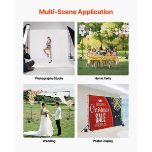Kit de support de fond portable robuste pour studio photo, réglable 10 x 10 pieds, avec 4 barres transversales, pour fonds de photographie portables - Product Image 5
