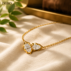 Collier en or jaune 18 carats avec diamants Moissanite, forme poire marquise, style luxueux, chaîne à maillons pour femme - Product Image 4