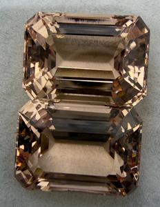 Par de Gemas de Morganita Natural, Corte Octogonal de 10x14 mm, Color Durazno, Piedras Sueltas para Joyería, 16.39 Quilates, Shamim Gems - Product Image 4
