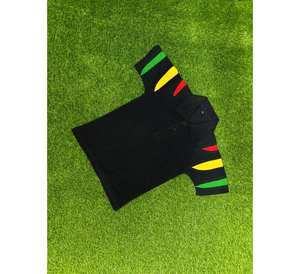 เสื้อโปโลสีดำพิมพ์ลายสำหรับนักเรียนชายและหญิง  ชุดลำลองสำหรับโรงเรียนประถมและมัธยม  ดีไซน์ปกเสื้อแบบนักเรียน  สวมใส่สบาย - Product Image 1