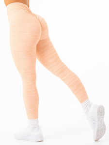 Conjunto de leggings y sujetador deportivo de alta calidad OEM para mujer, color rosa rubor, con efecto fruncido en la parte trasera, 2 piezas, nuevo conjunto transpirable para yoga. - Product Image 4