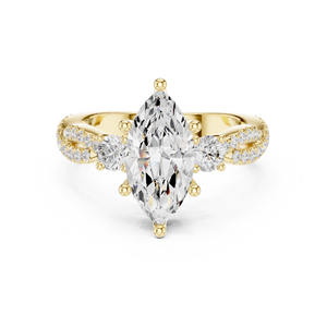 Anillo de Diamante de Corte Marquesa de 2 Quilates, Cultivado en Laboratorio, de Alta Calidad, Oro Sólido de 14k, Certificado IGI, Regalo de Boda o Compromiso para Mujer - Product Image 1