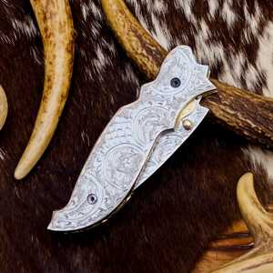 Premium Selling Custom Handmade Damascus Steel Folding Pocket Knife OEM Design <b>Back</b> Lock High Durability Pakka Wood Handle <b>Drop</b> - Product Image 5