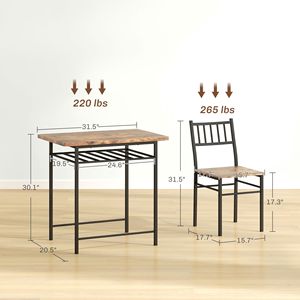 Set tavolo da bar in 2 pezzi con struttura in legno e ripiano portaoggetti marrone - Product Image 3