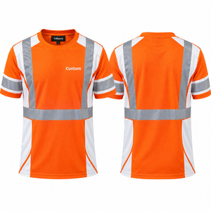 Hot Sale <b>High</b> Visibility Safety Reflective Hi <b>Vis</b> <b>T</b>-<b>Shirt</b> Work Wear Waterproof LED Flash Customized Design Quick Dry Breathable - Product Image 1