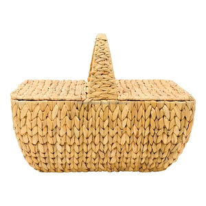 Meilleure vente de panier en jacinthe d'eau naturelle avec poignée, nouvel organisateur écologique fait à la main pour la cuisine ou le linge du Vietnam - Product Image 3