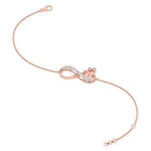 Interlocking Dual-Ring Loop Lab Grown Diamond Link Gold Luxury <b>Bangle</b> <b>Bracelet</b> - Product Image 3