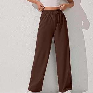 High-Waisted Regular Fit Women's Pants <b>Trousers</b> For Sale <b>Drawstring</b> Waist With Pockets Women's <b>Trousers</b> New Arrival - Product Image 4