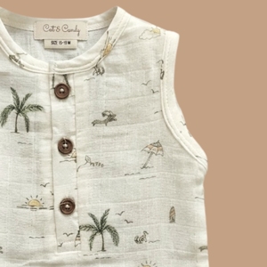 Palm Breezy - Mameluco de Muselina Orgánica para Bebé con Estampado de Caramelos - Product Image 3