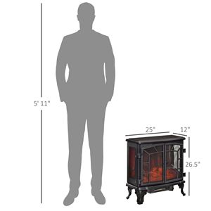 Caminetto Elettrico da 27 Pollici con Fiamme LED Realistiche, Legna Decorativa, Telecomando, Protezione dal Surriscaldamento, Cappotti da Donna da 7 Pollici - Product Image 3