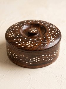 Natural Wood Spice <b>Box</b> Masala Dabba with 7 Sections and Transparent Lid - Product Image 2