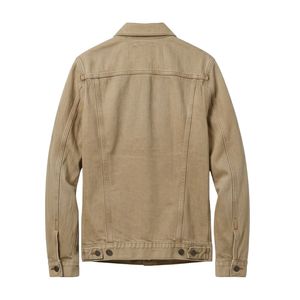 Breathable Casual Cotton Jean Denim <b>Jacket</b> Men Khaki Classic Trucker <b>Jacket</b> <b>Western</b> Style Colored Loose Fit <b>Jackets</b> - Product Image 2