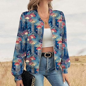 Chaquetas Bomber Ligeras Vintage para Mujer, Chaqueta Cortavientos de Manga Larga con un Solo Botón, Ropa de Exterior, Estilo Urbano, Piel de Oveja - Product Image 2