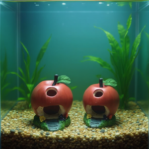 Escondite para Peces en Forma de Manzana de 6cm x 9cm, Decoración para Acuario - Product Image 3