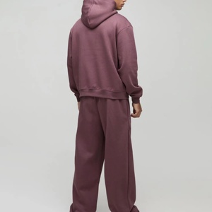 Customized 420 GSM 100% Cotton Baggy Fleece <b>Oversized</b> Hoodie <b>Jogger</b> Set Men's 2-Piece Sweatsuit Winter High Quality Tracksuits - Product Image 2