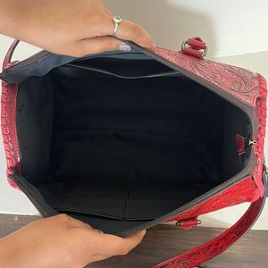 Ensemble de 3 sacs de voyage en cuir repoussé de qualité supérieure, fabriqués en usine, en cuir de vachette, pour la nuit et le week-end, unisexe, sacs Speedy - Product Image 6