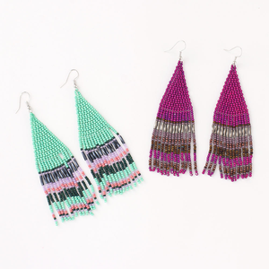 Pendientes de Diseño Bohemio Hechos a Mano con Cuentas y Borlas, Pendientes de Cuentas de Vidrio Miyuki para Mujer, Joyería de MD HANDICRAFTS - Product Image 1