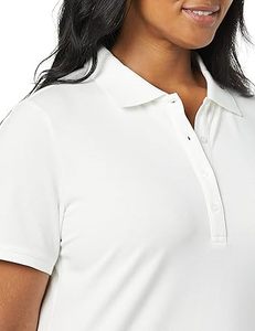 Haut de sport pour femme en jersey blanc, séchage rapide, anti-boulochage, respirant, avec logo frontal, manches courtes, polyester - Product Image 6