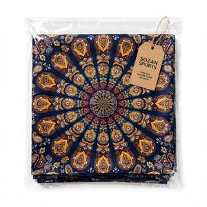Pañuelo Cuadrado de Seda Azul Marino con Estampado de Hojas para Mujer, Elegante Chal Estampado a Mano con Serigrafía, Suave para la Piel, Accesorio de Moda para la Cabeza - Product Image 2