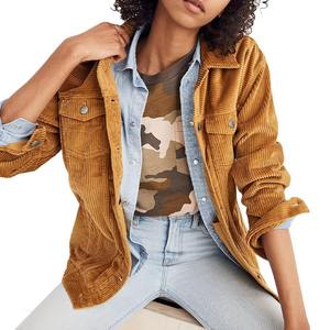 Chaqueta de pana de algodón transpirable personalizada para mujer, manga larga, otoño invierno, suave, cálida, informal, ropa exterior, OEM, marca privada, venta al por mayor - Product Image 4