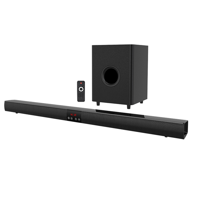 2.1 Channel Soundbar with Subwoofer Clear and Surround Sound Blaster Bluetooth V5.0 Optical USB Audio Sound Bar for TV