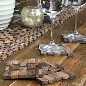 Juego de Posavasos de Madera con Diseño Moderno Grabado Personalizado, Ecológico, para Uso en el Hogar/Hotel, Redondo, 300/350 mm de Diámetro, Múltiples Opciones de Grosor - Product Image 4