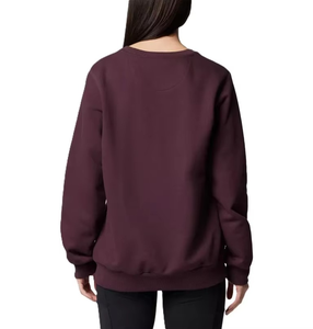 Sweat-shirt à capuche pour femme, coupe ample, couleur bordeaux, col rond, personnalisable, tissu polyester, fabrication sur mesure, livraison rapide - Product Image 3