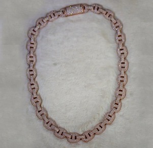 14k Rose Gold Plated 925 Silver <b>Rope</b> Chain 6-15MM Bezel Setting Iced Moissanite Cuban Necklace for Certified Trendy Ready Ship - Product Image 4