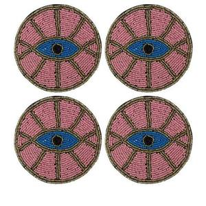 Modern Luxury Table Accessory <b>Scratch</b> Resistant Glass Bead Coasters for Special Occasions - Product Image 3