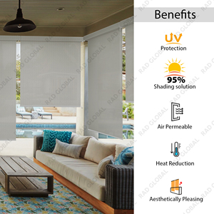 RAD Global Stores d'ombrage verticaux extérieurs anti-UV à 95 % (matériau PVC) modernes à quatre côtés, personnalisables, de haute qualité, filtrant la lumière pour - Product Image 4