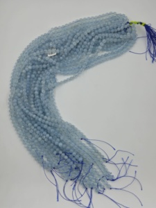 Natural Aquamarine Smooth Round Beads Plain Polished Loose Gemstone Strands <b>for</b> Jewelry Making Wholesale - Product Image 2