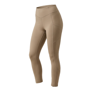 Camel Color <b>Leggings</b> <b>with</b> <b>Pocket</b> High Waist Full Length Knitted Spandex Polyester Breathable Quick Dry Women's Activewear - Product Image 1