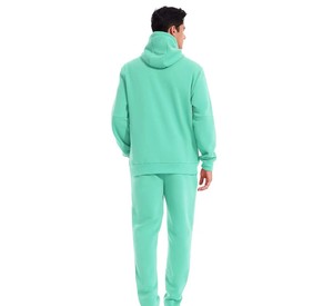 Survêtement à capuche vert menthe pour homme, couleur unie, coupe décontractée, 100 % coton respirant, coupe régulière, style automne - Product Image 3