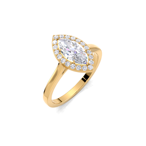 Anillo de Compromiso con Diamante Corte Marquesa de 1.20CT, Oro Amarillo/Blanco/Rosa de 18K con Baño de Rodio, Anillo de Lujo con Certificación IGI - Product Image 2